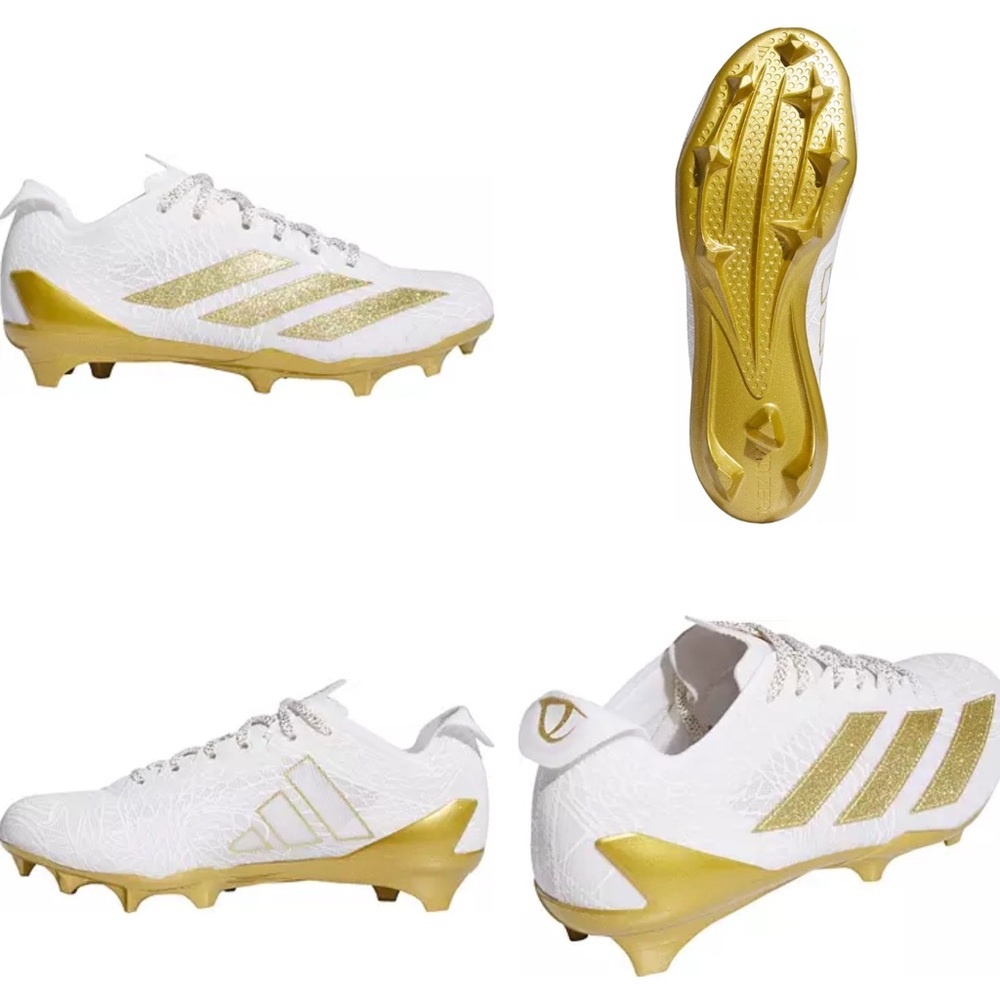 Adidas White and Gold Soccer Cleats